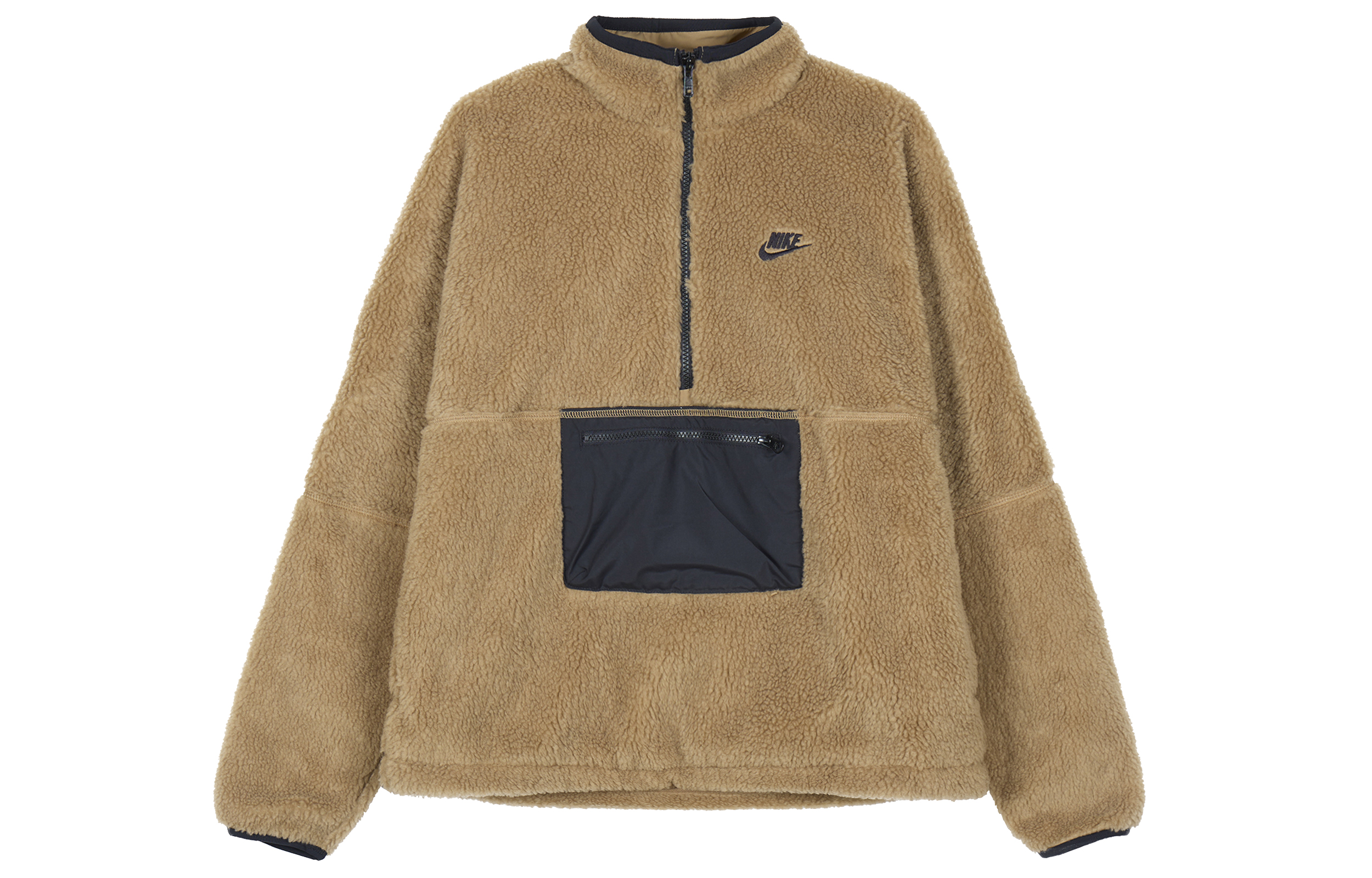 Nike Club Winter Half Zip Fleece Jacket Tan